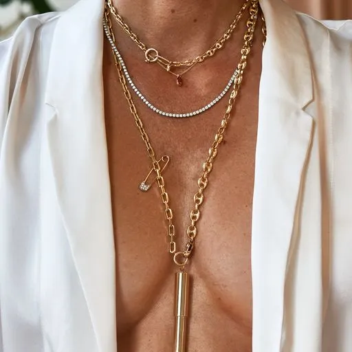 Gold & Diamond Mariner Pave-Link Chain Necklace