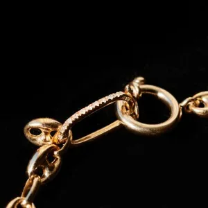 Gold & Diamond Mariner Pave-Link Chain Necklace