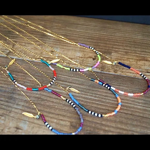 GOLD BEADED PYRITE NECKLACES