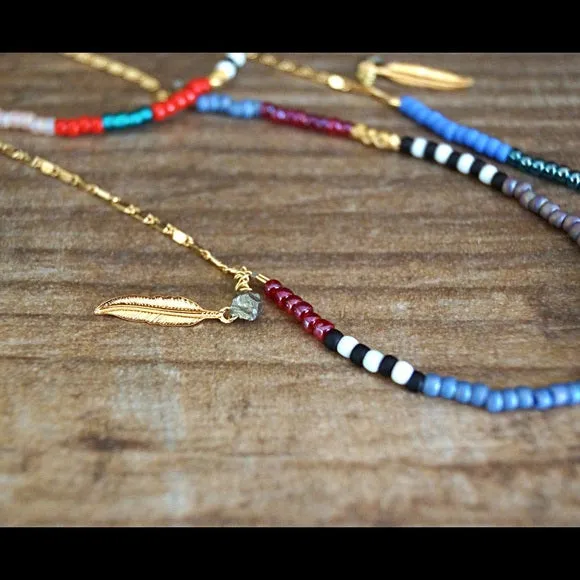 GOLD BEADED PYRITE NECKLACES
