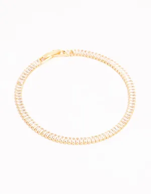 Gold Cubic Zirconia Tennis Bracelet