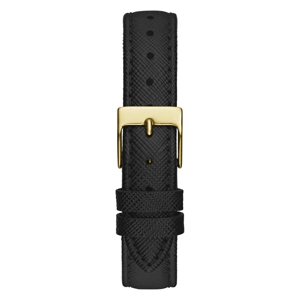 Guess Bejeweled Enchantment Bejeweled Gold-Tone Black Leather Women's Watch GW0764L2