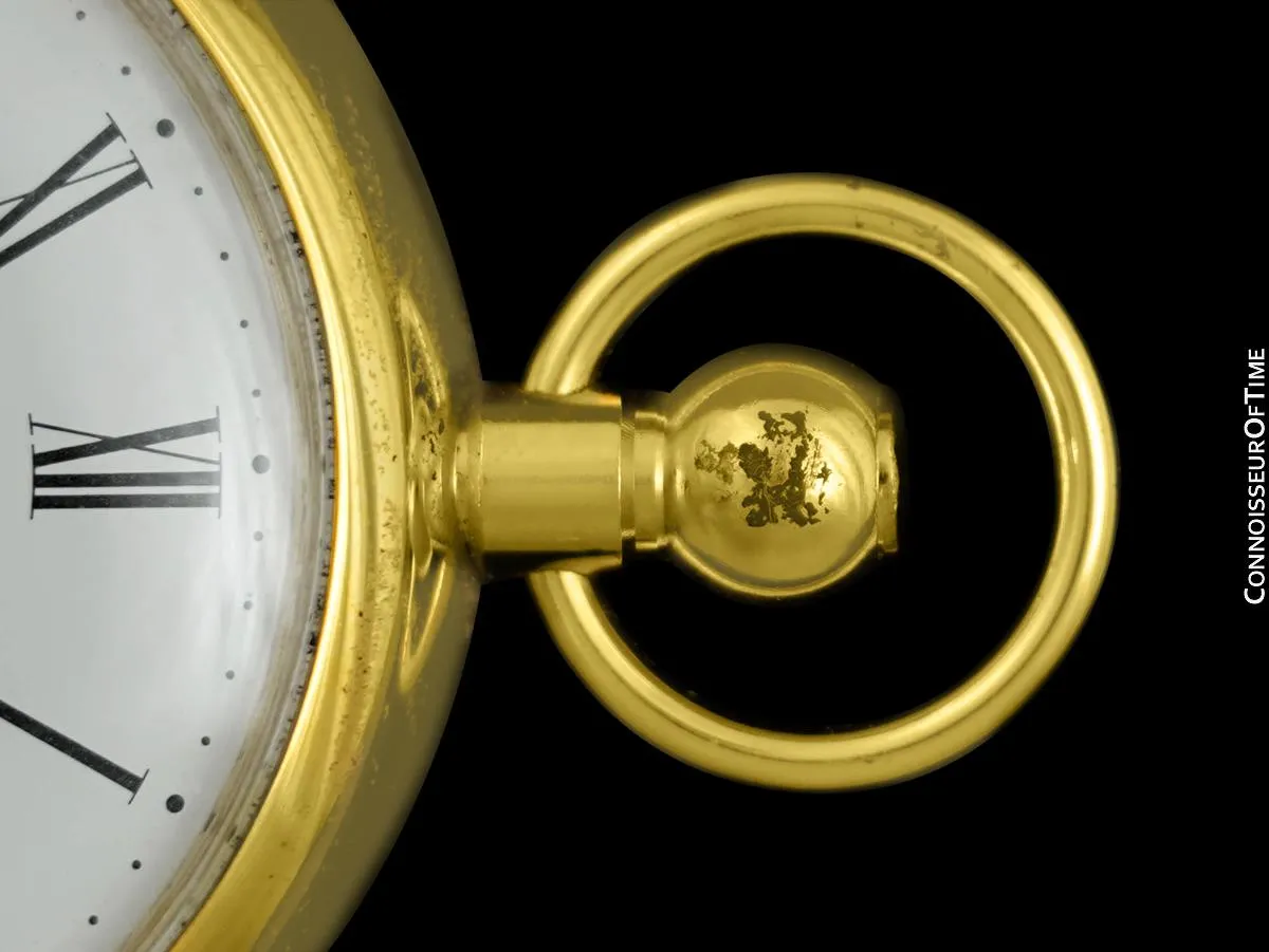Gumps 18K Gold Plated Alarm Clock Pocket Watch - Owned & Used By Jerry Lewis
