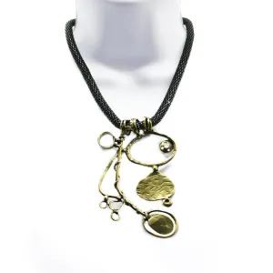 Gun Metal Artistic Choker Necklace