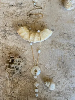 Harmony Long Gold Beaded Necklace