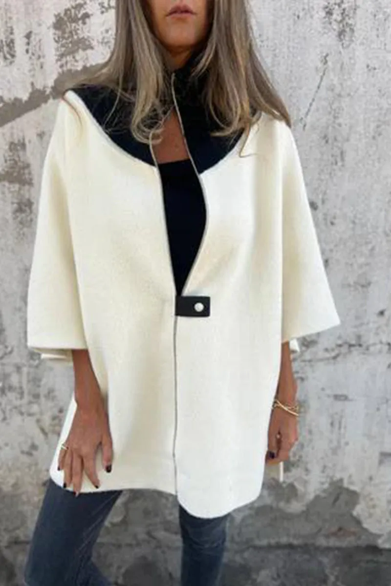HCS1245 Zip-Up Cape Coat Outerwear