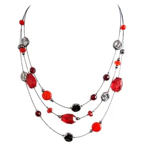 HEMATITE-RED NECKLACE  #SC30629_HEM-RED (BF9)