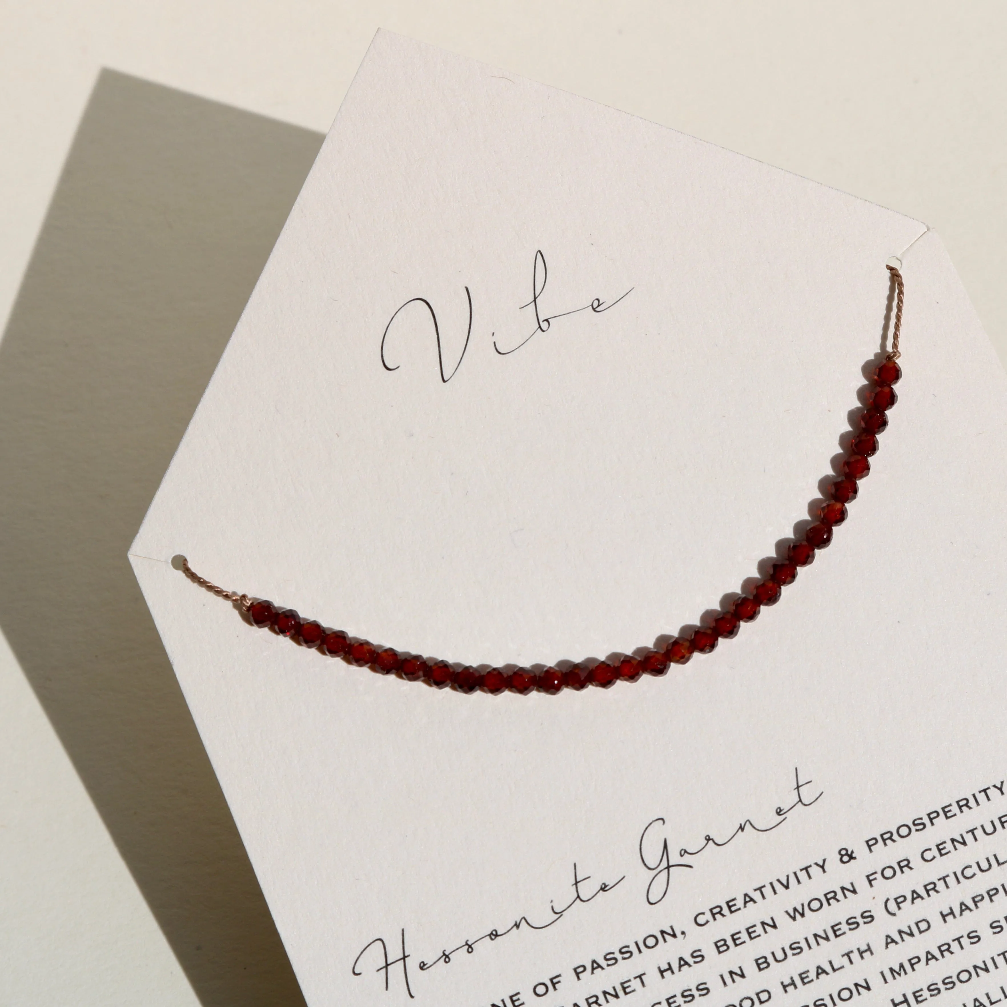 HESSONITE GARNET BEADED NECKLACE