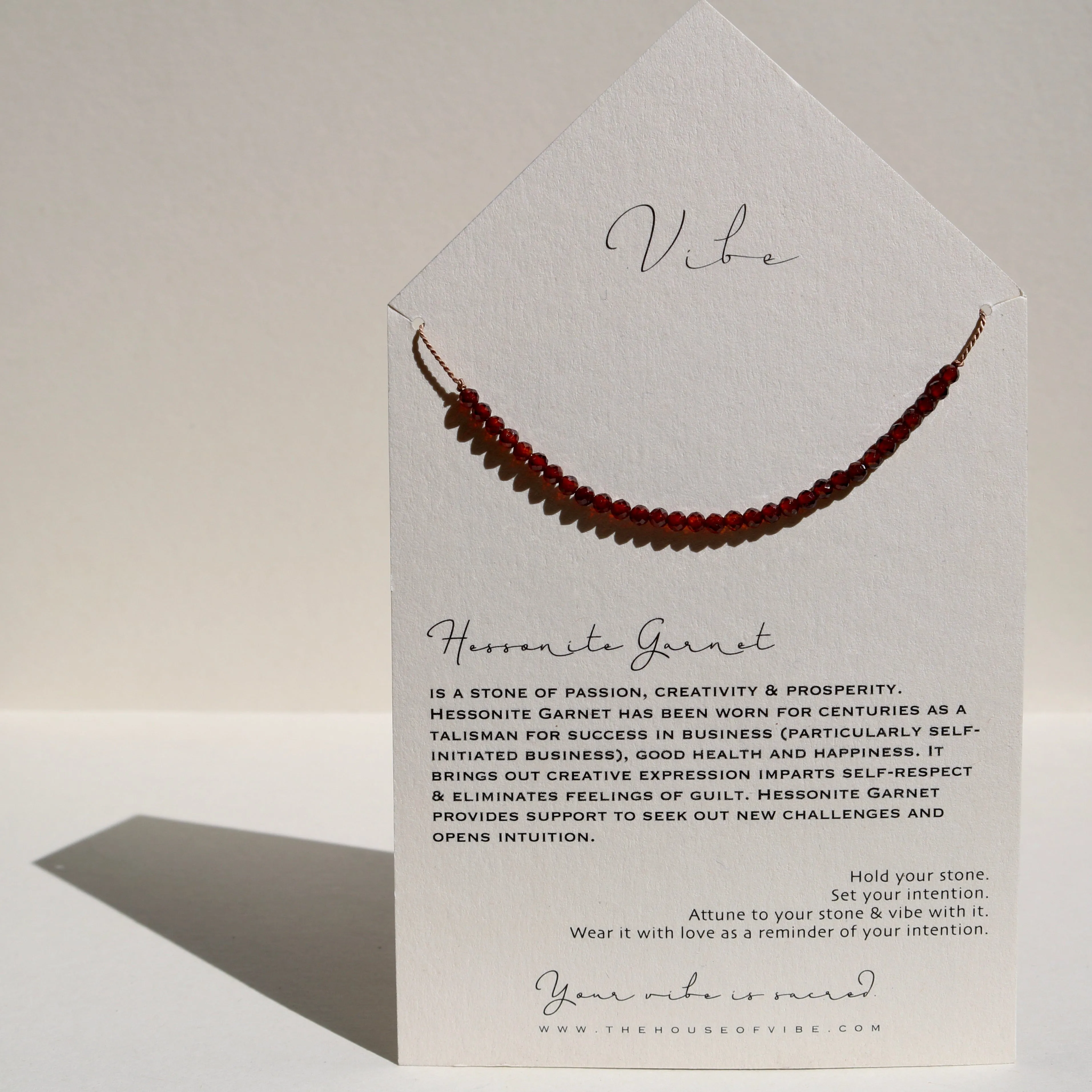 HESSONITE GARNET BEADED NECKLACE