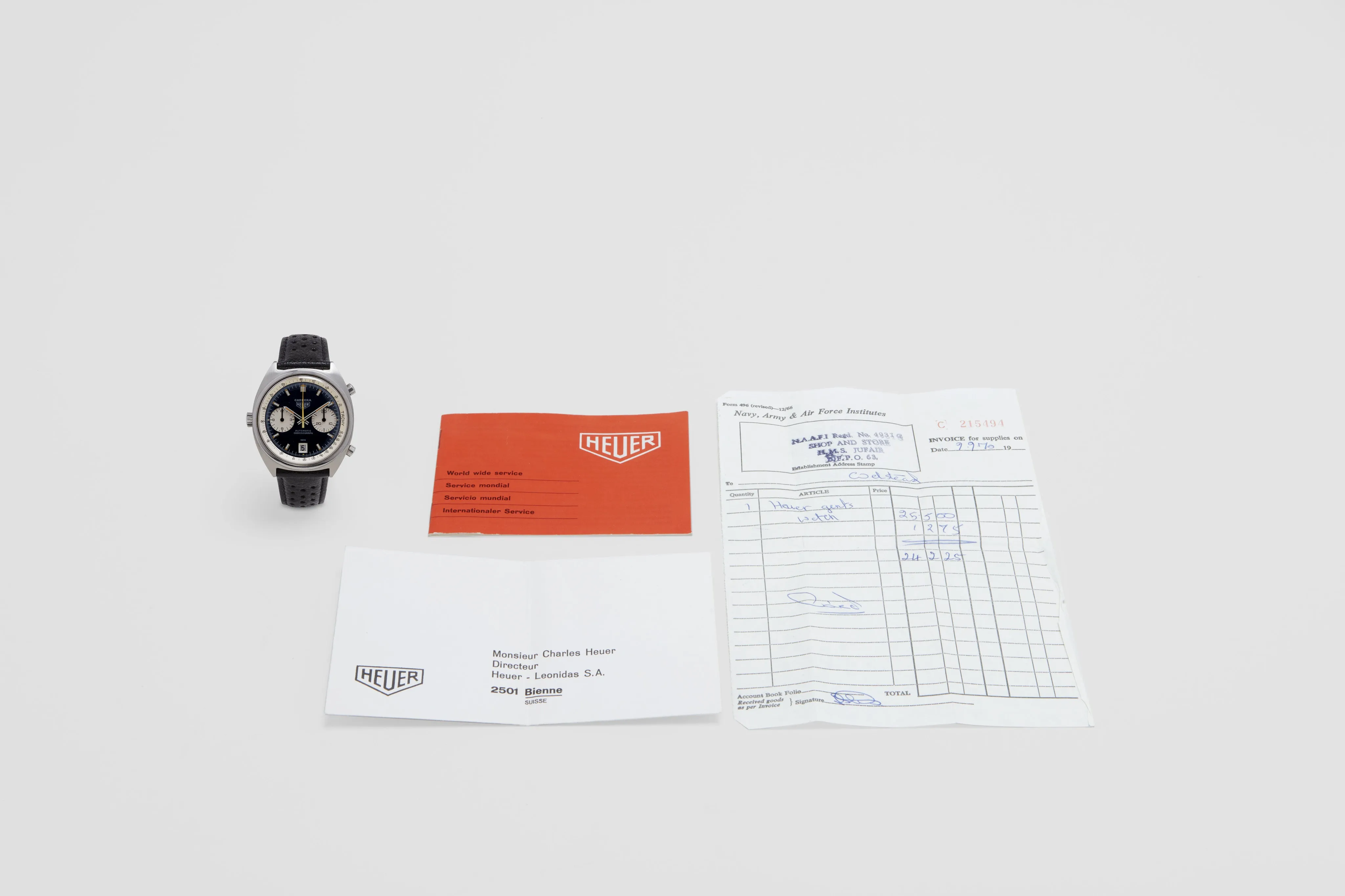 Heuer Carrera with Original N.A.A.F.I Papers