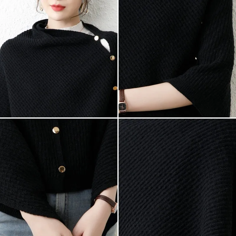 High-end Knitted Cape And Shawl Spring Autumn Outerwear High-end Blouse