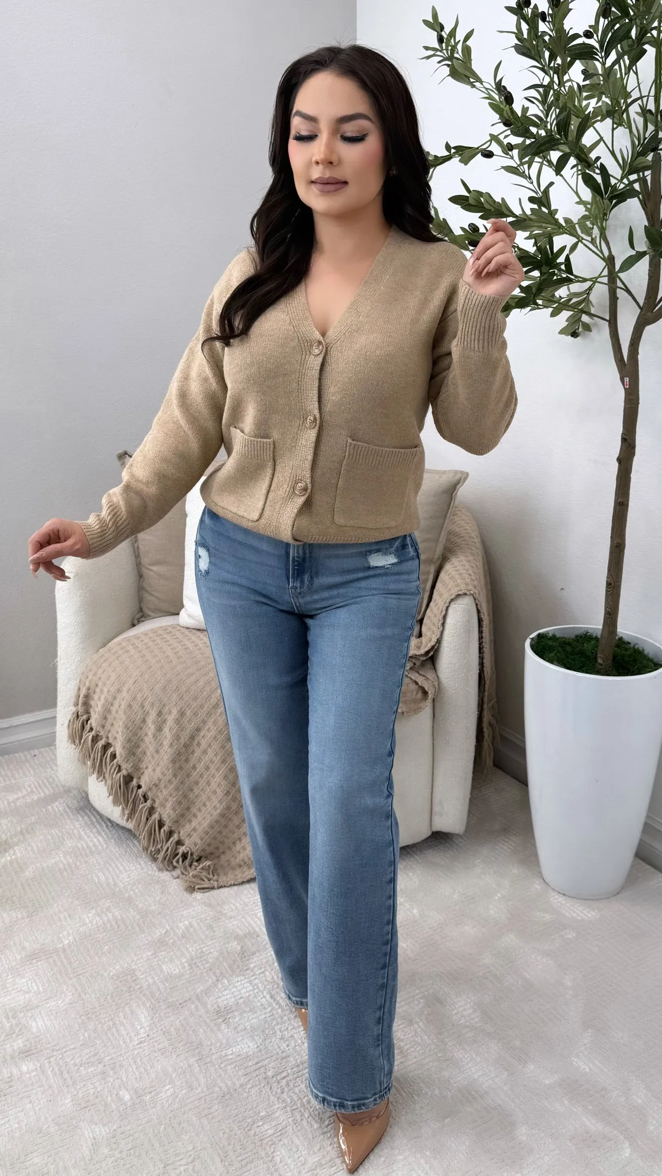 HIGHER LOVE CAMEL CARDIGAN