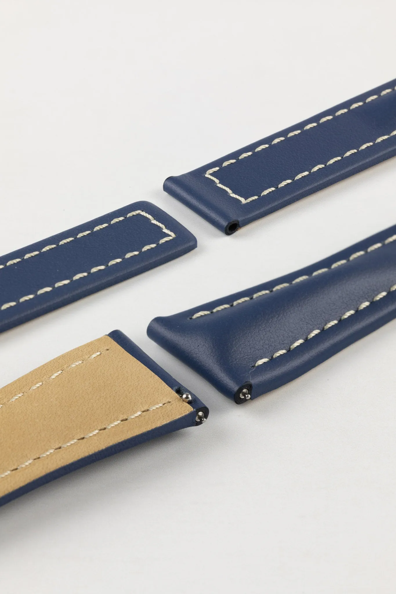 Hirsch NAVIGATOR Calfskin Deployment Watch Strap in BLUE