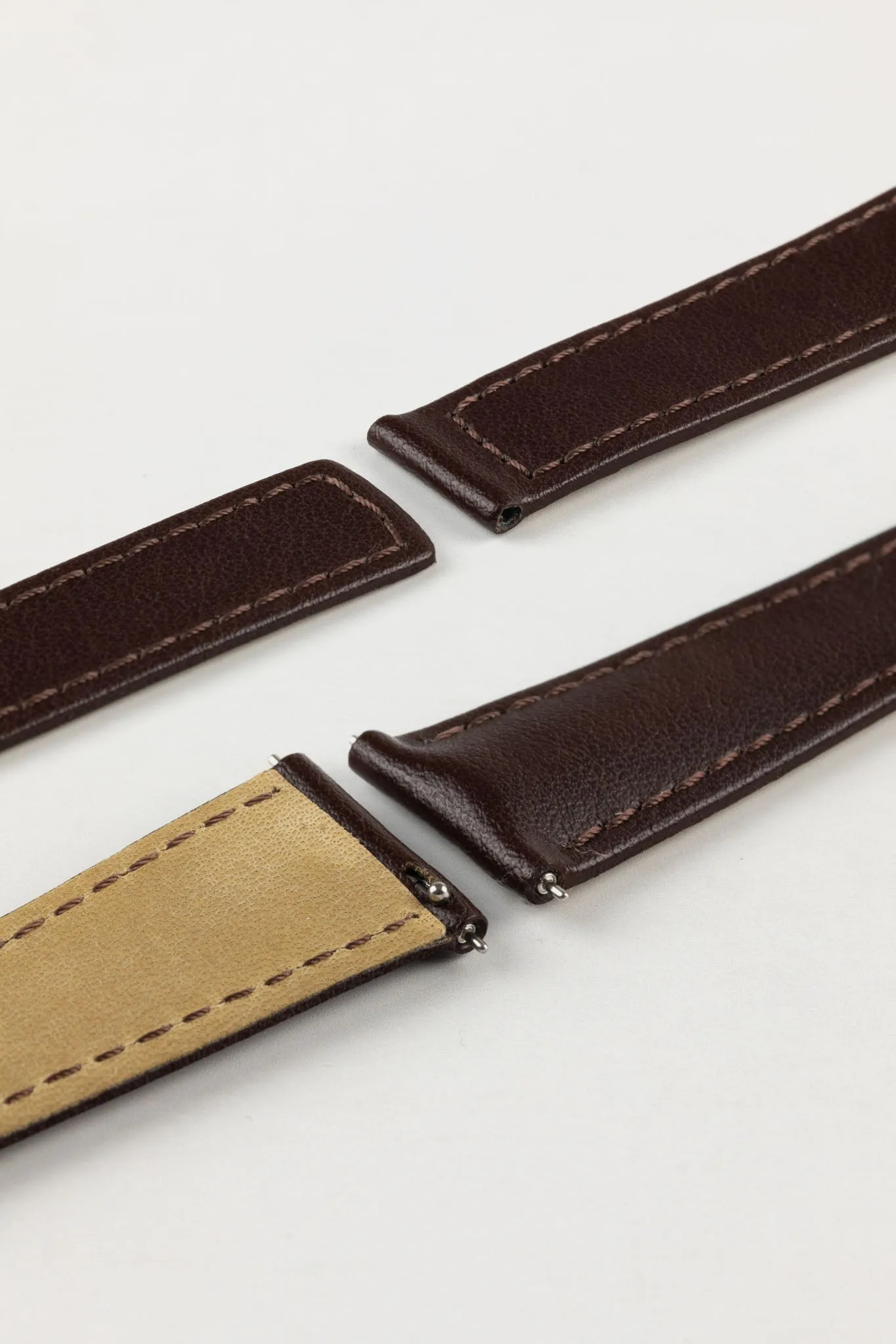 Hirsch SPEED Calfskin Deployment Watch Strap in BROWN