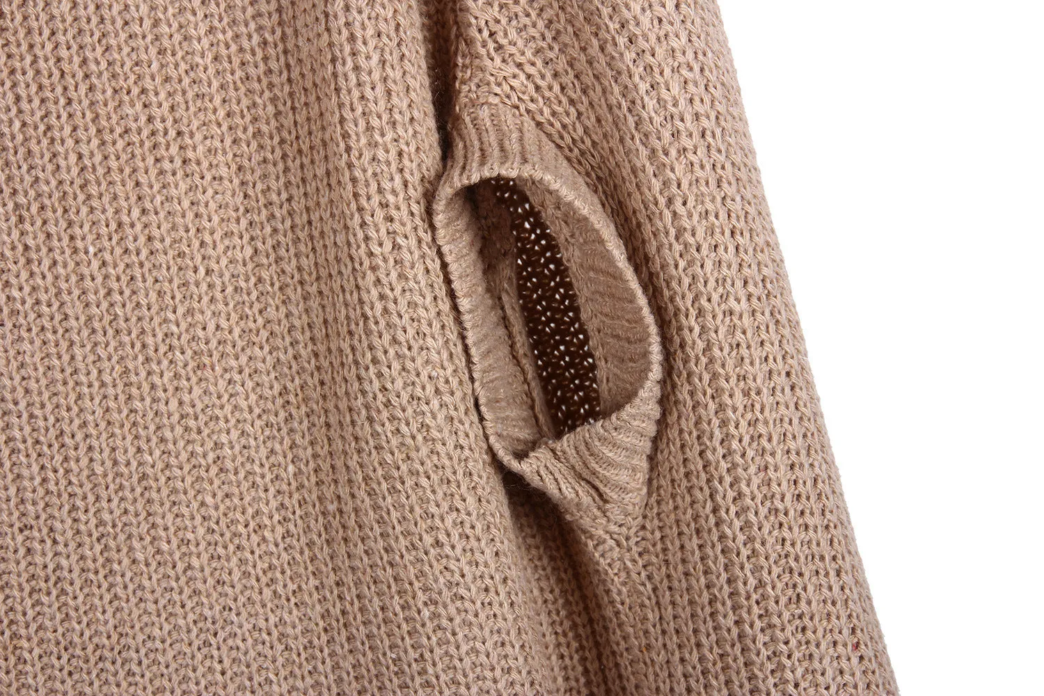 Hollow-out High-collared Capes Sweaters Outerwear