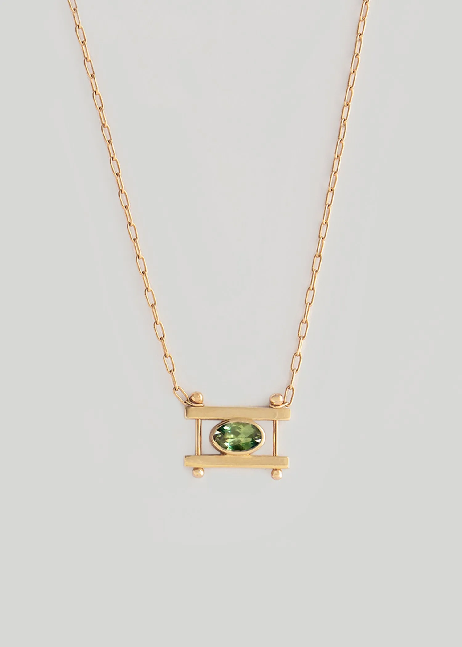 In Stock | Green Sapphire Oval Kiyo Necklace