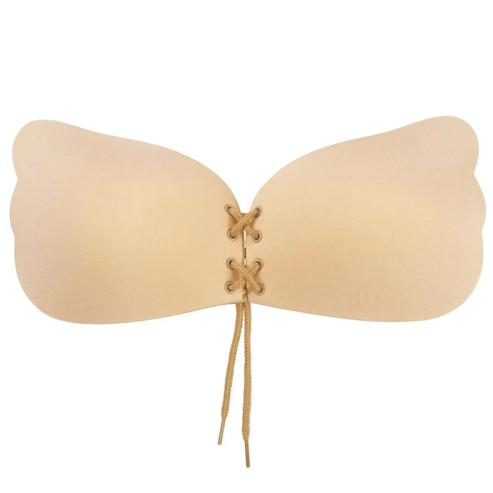 Invisible Strapless Adhesive Push-Up Bra - Seamless Silicone Bralette for Backless Dresses and Tops