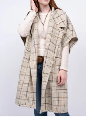 Ivy Jane Plaid Cape Jacket