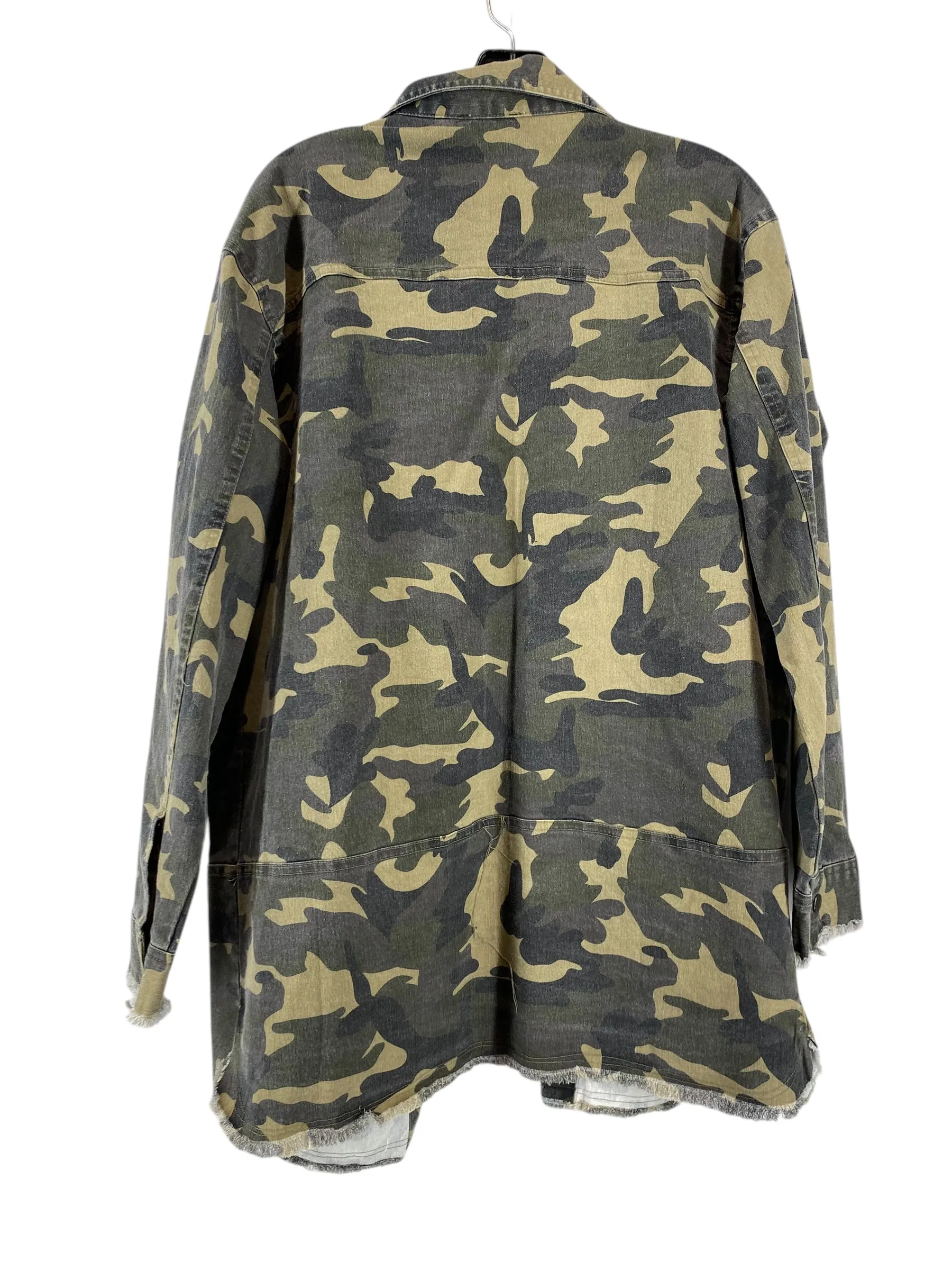 Jacket Shirt By Umgee In Camouflage Print, Size: M