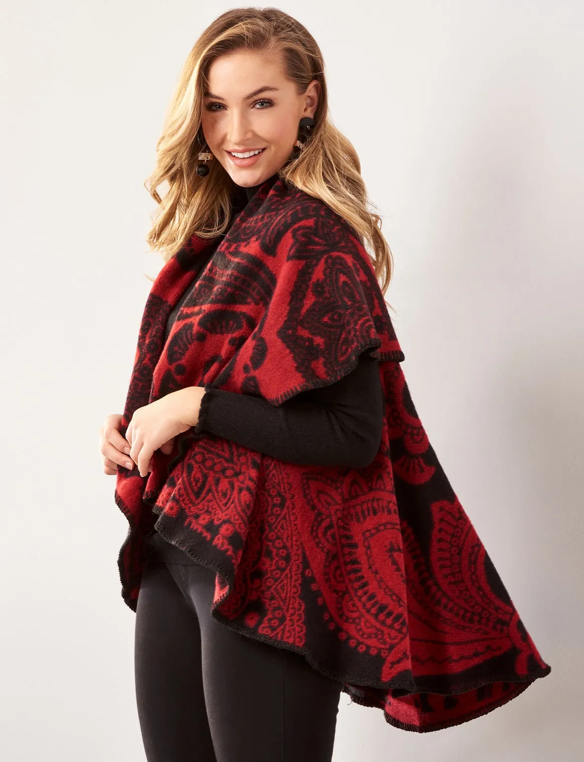 Jacquard Reversible Circle Cape