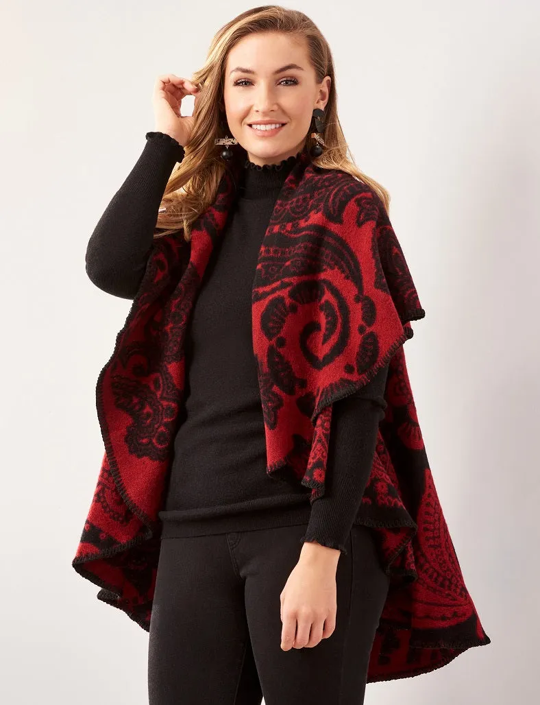 Jacquard Reversible Circle Cape