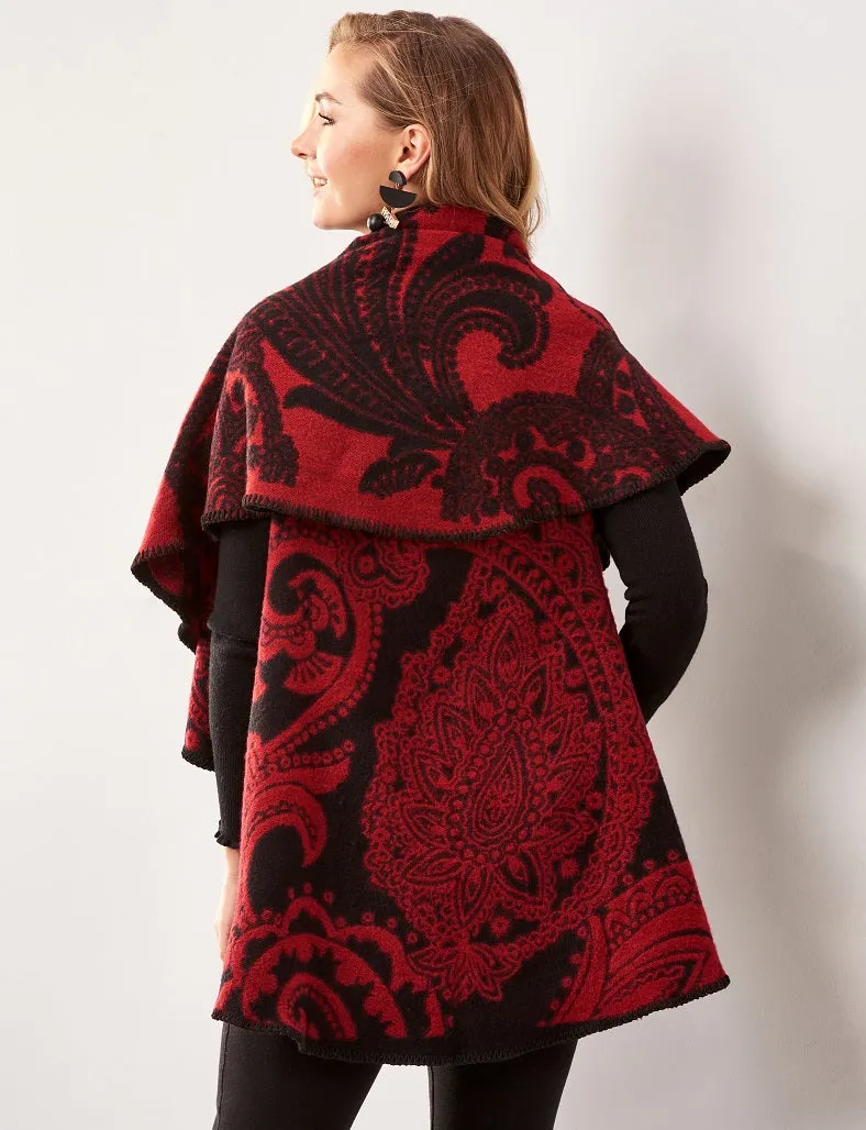 Jacquard Reversible Circle Cape