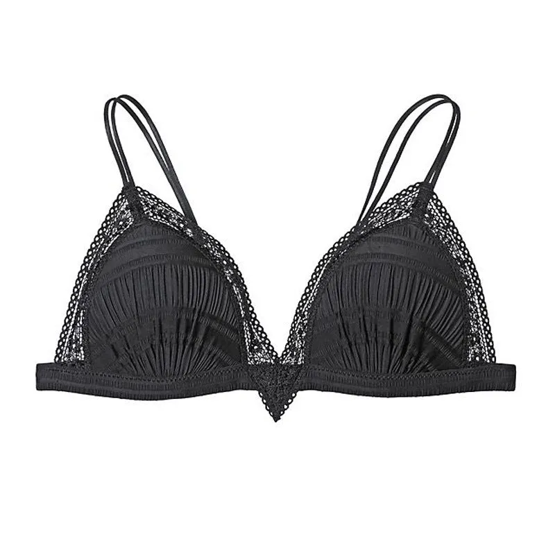 Japanese Sexy Deep V Thin Cotton Beauty Back Bra Triangle Cup