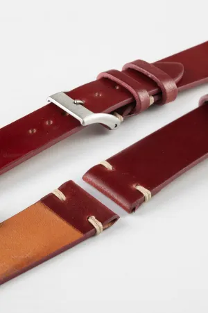 JPM Italian Shell Cordovan Watch Strap in RED