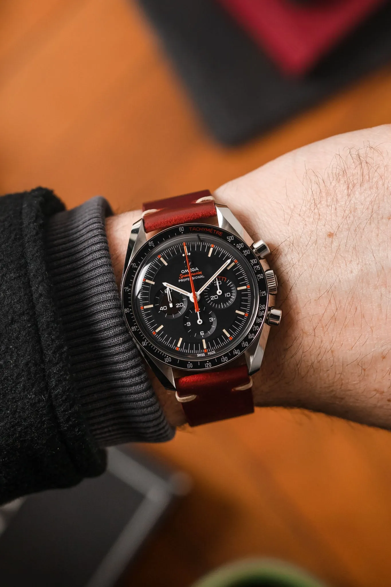 JPM Italian Shell Cordovan Watch Strap in RED