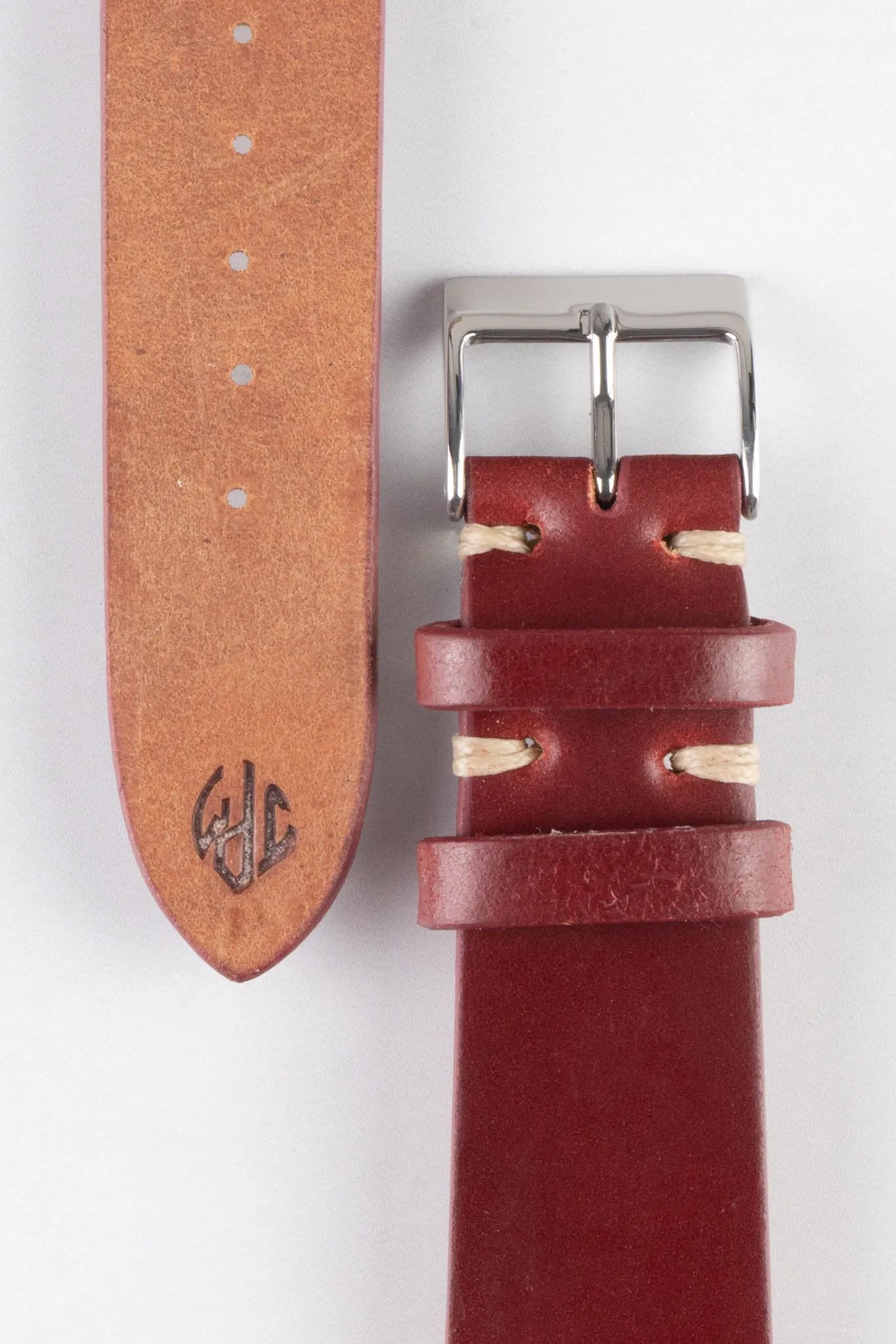 JPM Italian Shell Cordovan Watch Strap in RED