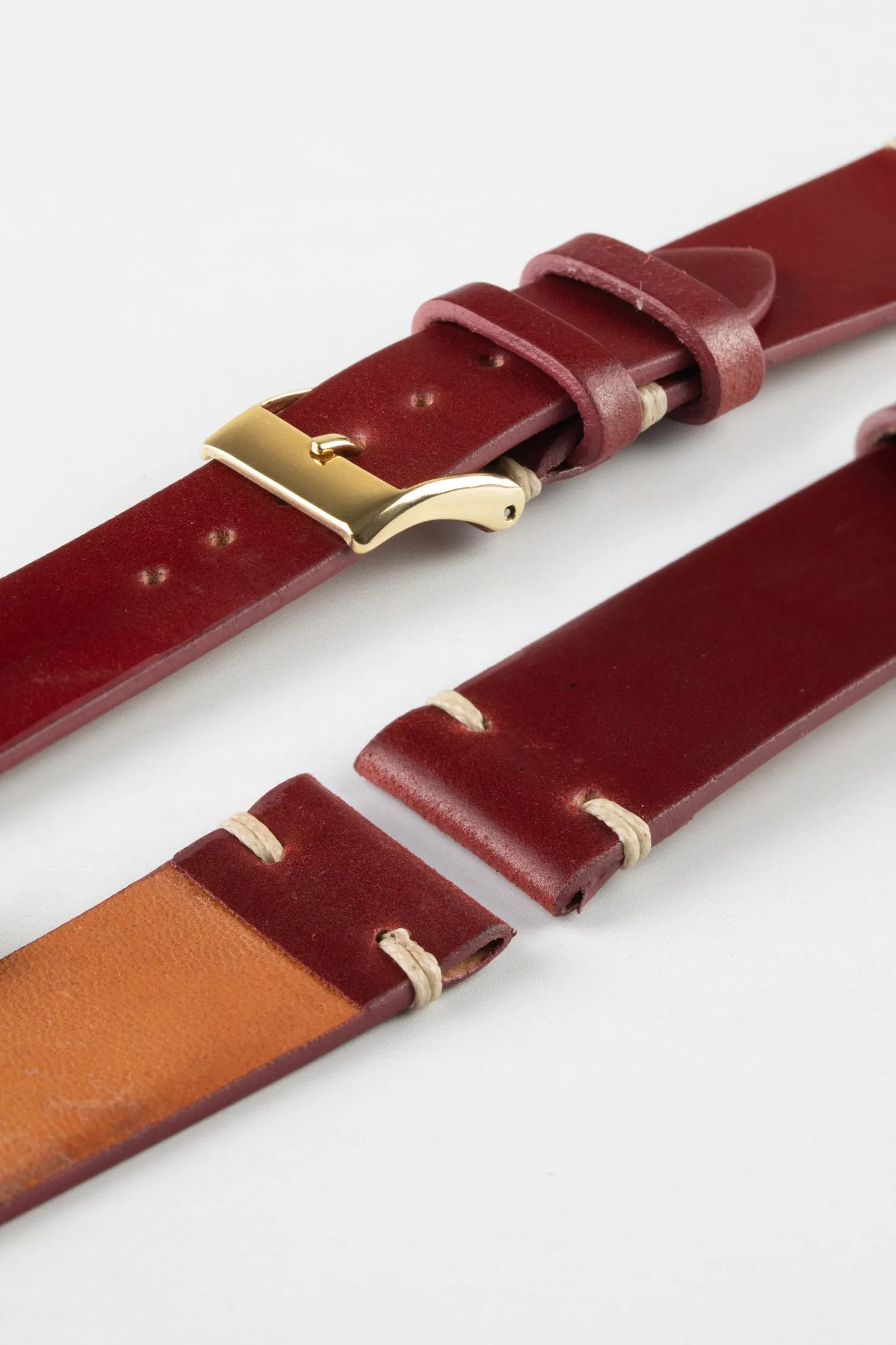 JPM Italian Shell Cordovan Watch Strap in RED