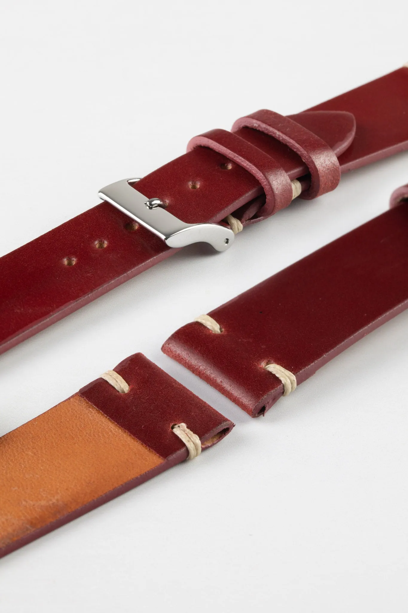 JPM Italian Shell Cordovan Watch Strap in RED