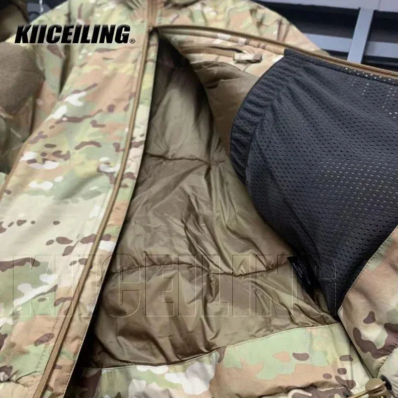 KIICEILING L7 Bomber Tactical Jackets For Men With Hood Winter Warm Waterproof Windbreakers Male Down Parkas Women Coats