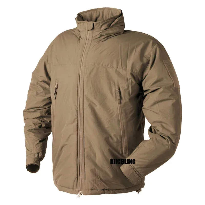 KIICEILING L7 Bomber Tactical Jackets For Men With Hood Winter Warm Waterproof Windbreakers Male Down Parkas Women Coats