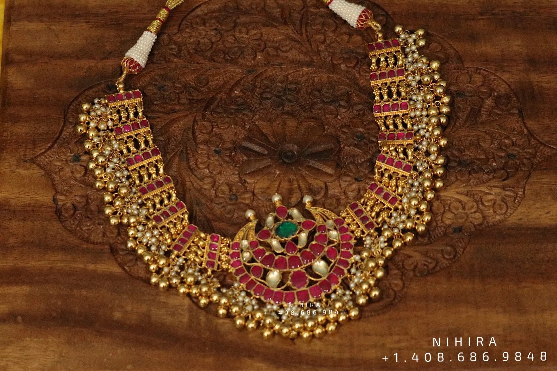 Kundan Jewelry,antique Jewelry,Kundan Necklace,chandbali jewelry,lyte weight Indian Bridal,Indian Wedding Jewelry,Gold Plated Jewelry-NIHIRA