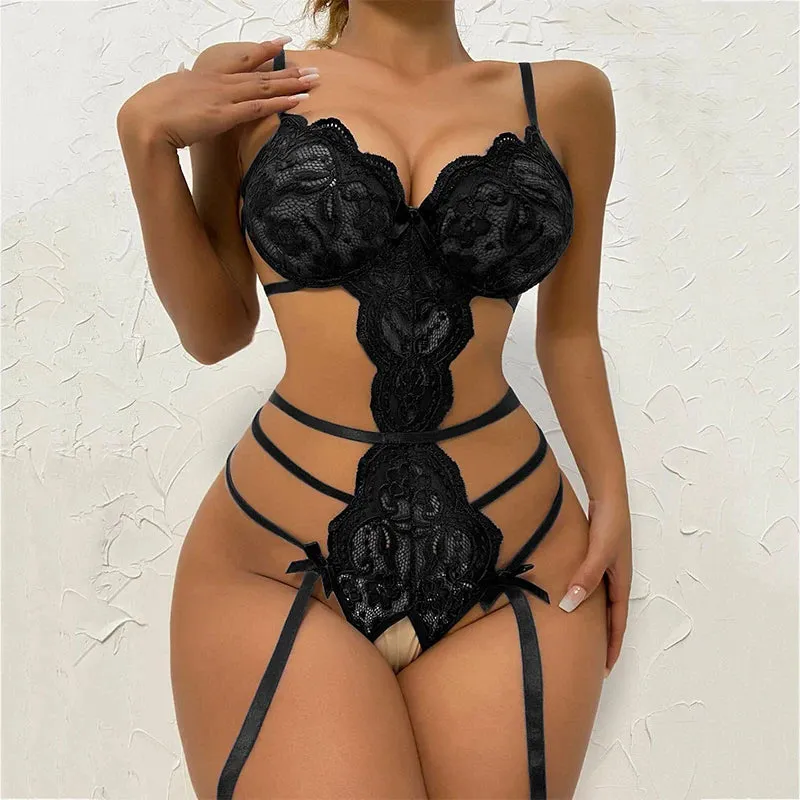 Lace Deep-V Bodysuit