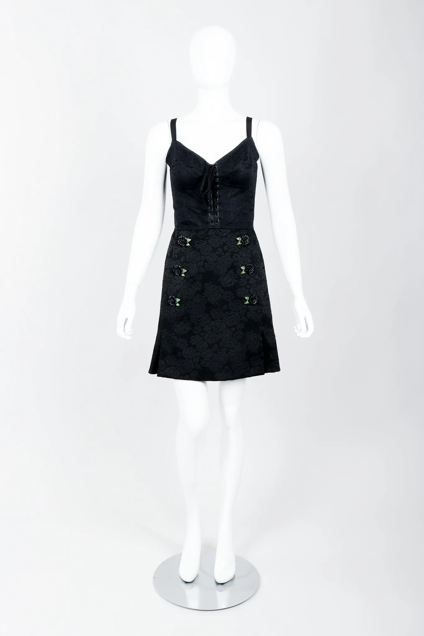 Lace Rosette Bustier Dress