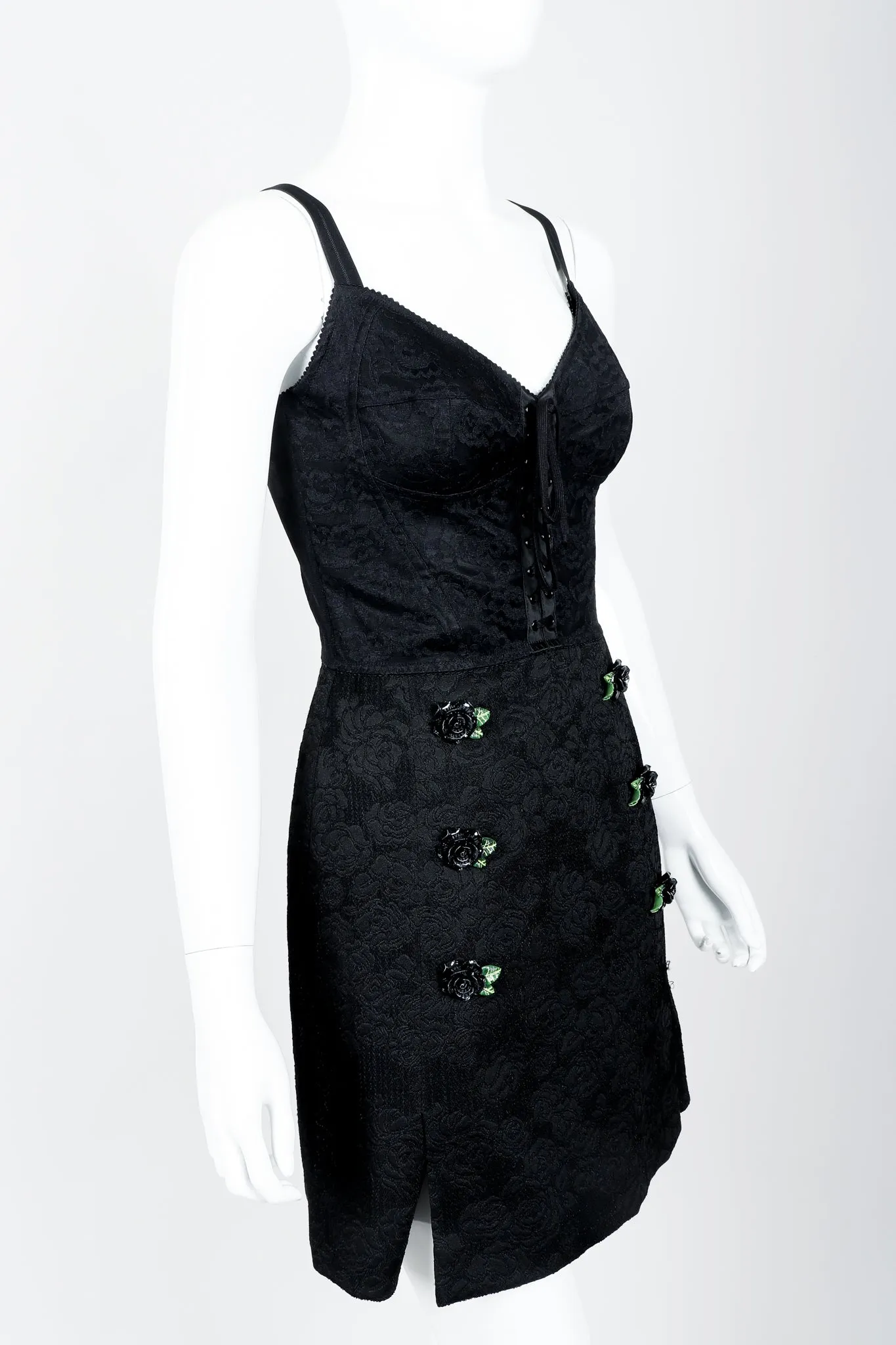 Lace Rosette Bustier Dress