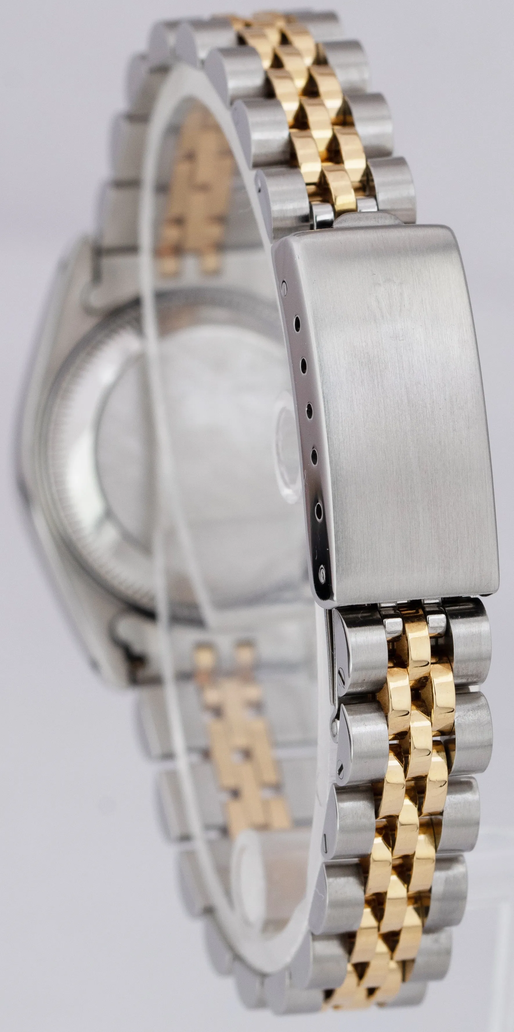 Ladies Rolex DateJust 26mm 18K Gold Stainless Two Tone White Jubilee Watch 69173