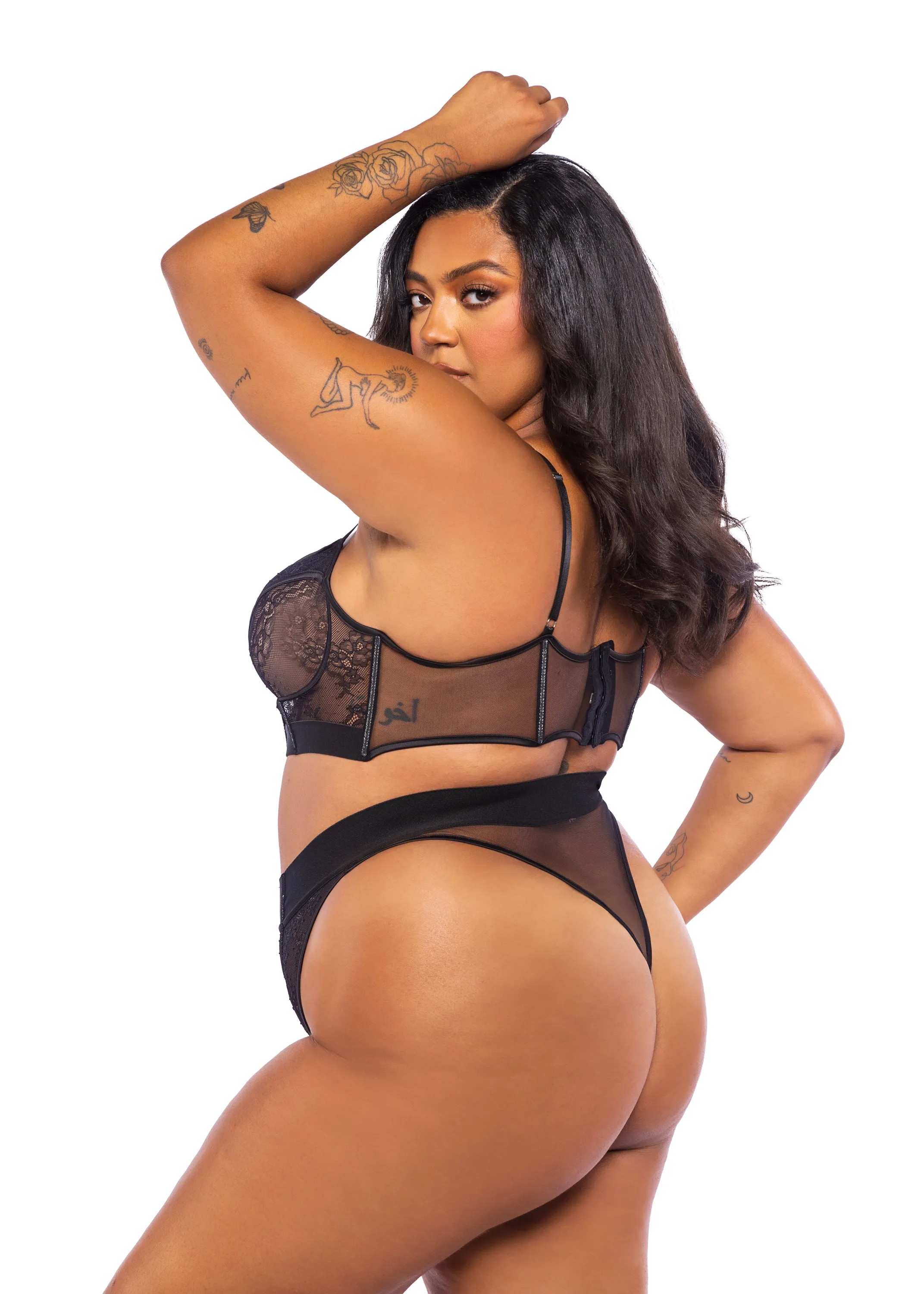 LI712 - Belle Noir 2-Piece Bustier Set