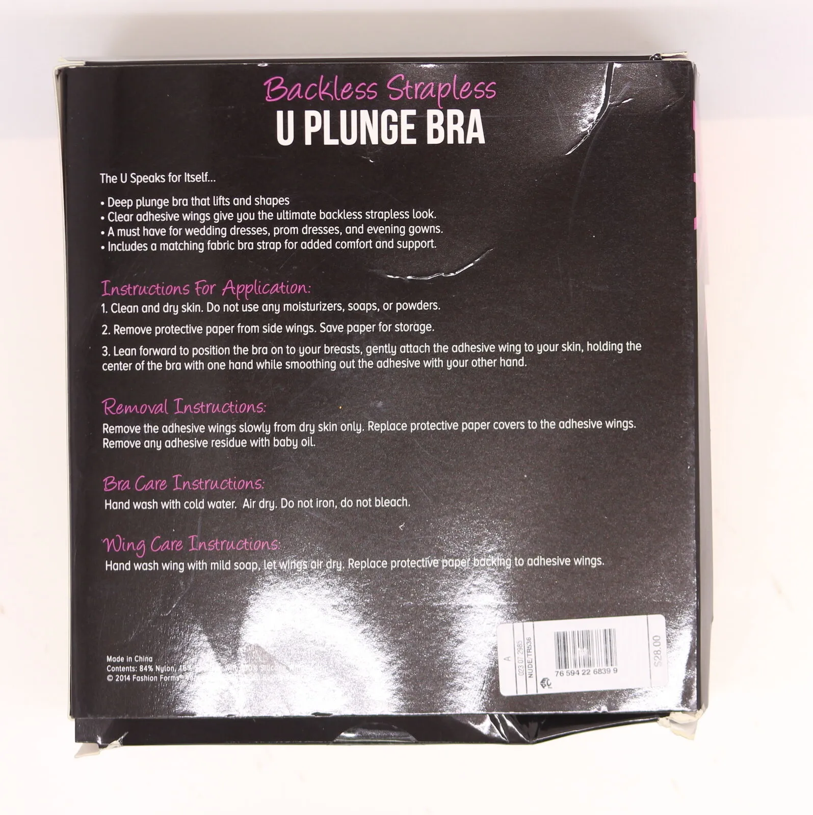 Lingerie Solutions Backless Strapless U Plunge Bra Nude A