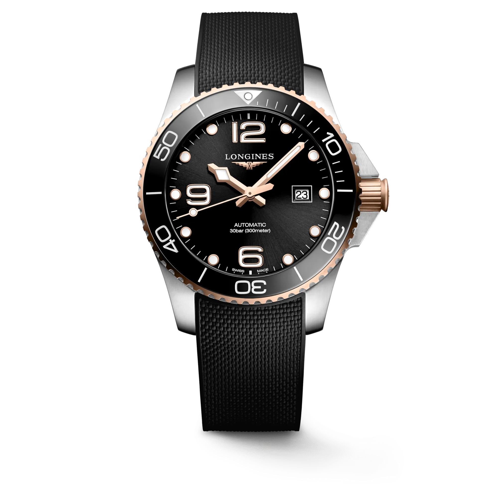 Longines HydroConquest 43mm Rose Gold-Black Men's Watch L37823589