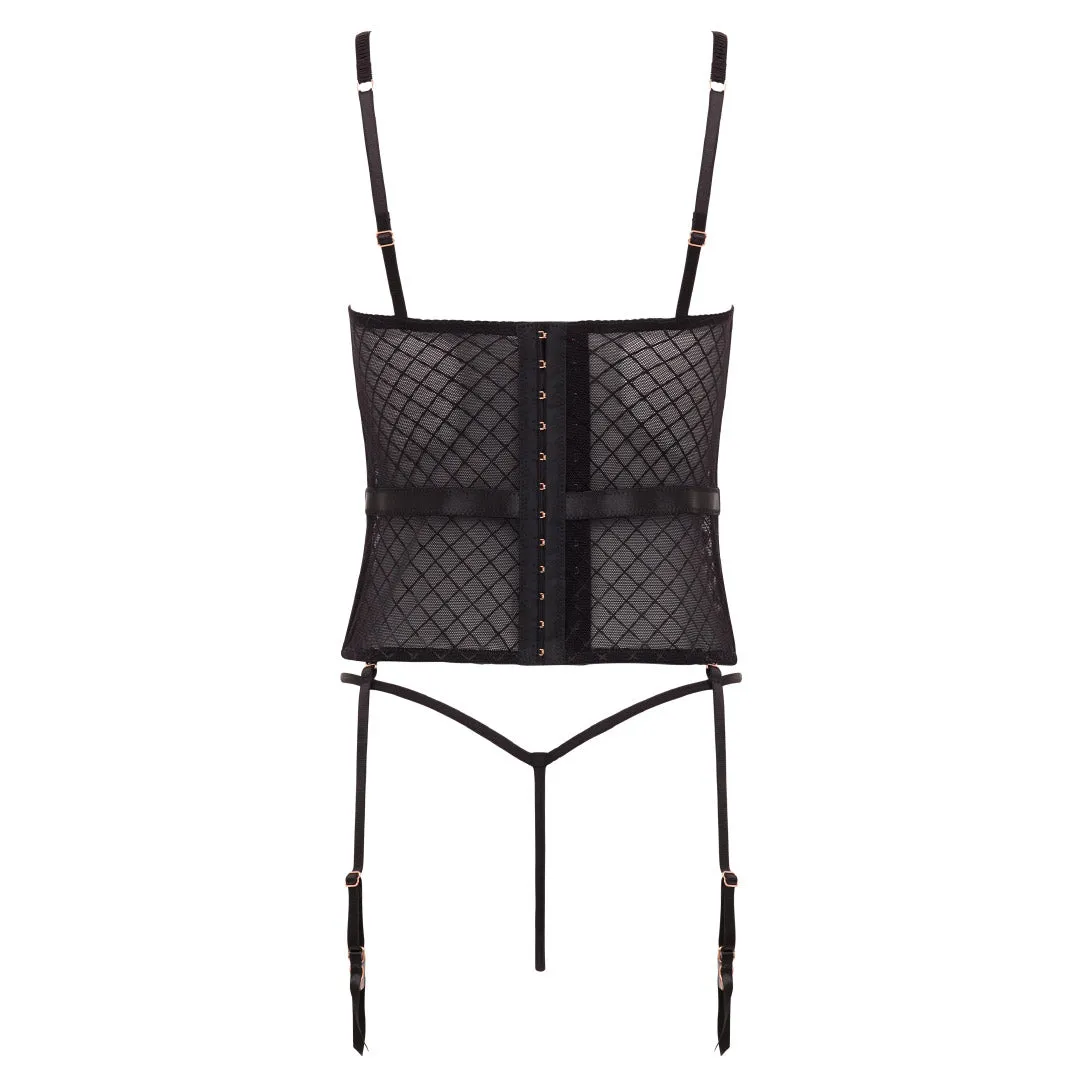Lurex Lace Bustier with G String Set
