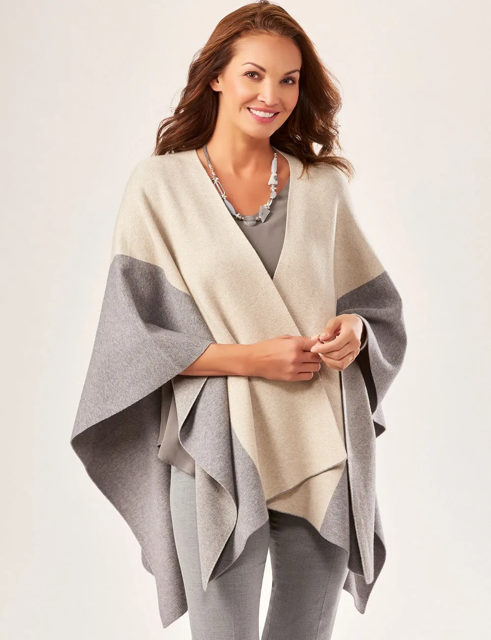 Luxe Knit Color Block Cape