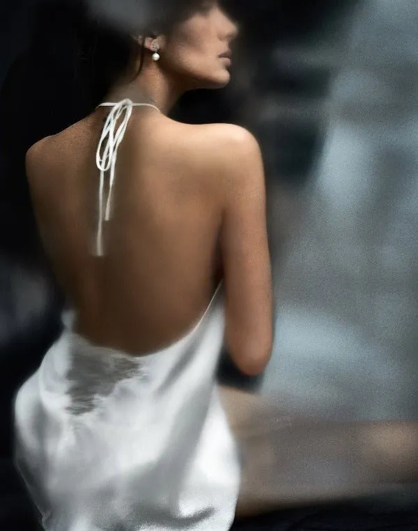 Manon, Satin camisole with french lace