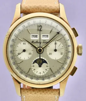 Mathey-Tissot Triple Date Calendar Chronograph in 18kt Yellow Gold
