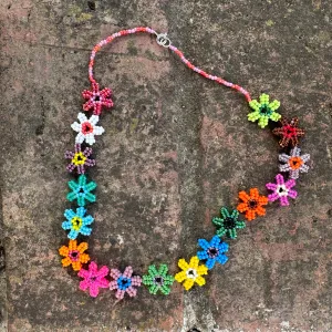 Matilda flowers beaded necklace