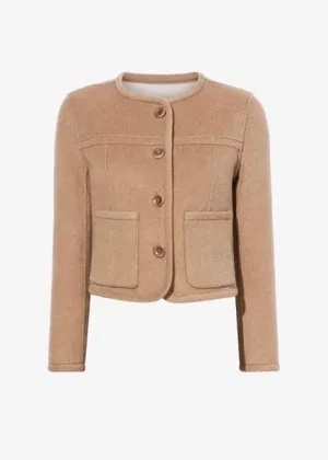 Melton Double Face Jacket (Camel/Off White)