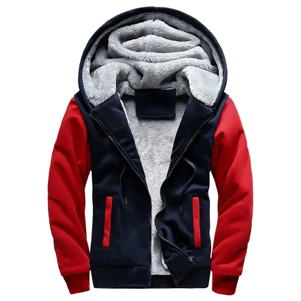 Men's Camouflage Fleece Zip Jacket for Winter Wear