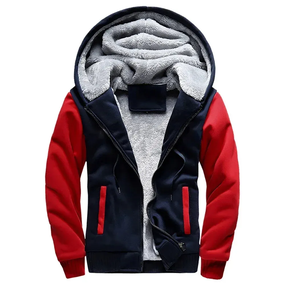 Men's Camouflage Fleece Zip Jacket for Winter Wear